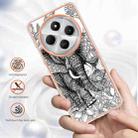 For Redmi 14C 4G Electroplating Marble Dual-side IMD Phone Case(Totem Elephant) - 2