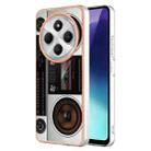 For Redmi 14C 4G Electroplating Marble Dual-side IMD Phone Case(Retro Radio) - 1