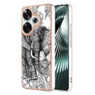 For Xiaomi Poco F6 5G Electroplating Marble Dual-side IMD Phone Case(Totem Elephant) - 1