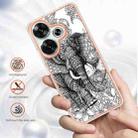 For Xiaomi Poco F6 5G Electroplating Marble Dual-side IMD Phone Case(Totem Elephant) - 2