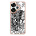 For Xiaomi Poco F6 5G Electroplating Marble Dual-side IMD Phone Case(Totem Elephant) - 3