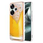 For Xiaomi Poco F6 5G Electroplating Marble Dual-side IMD Phone Case(Draft Beer) - 1