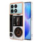 For Xiaomi Poco F6 Pro 5G Electroplating Marble Dual-side IMD Phone Case(Retro Radio) - 1