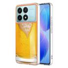 For Xiaomi Poco F6 Pro 5G Electroplating Marble Dual-side IMD Phone Case(Draft Beer) - 1