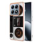 For Xiaomi 14T Electroplating Marble Dual-side IMD Phone Case(Retro Radio) - 1