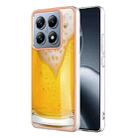 For Xiaomi 14T Electroplating Marble Dual-side IMD Phone Case(Draft Beer) - 1