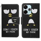 For Redmi 13 4G Colored Drawing Pattern Leather Phone Case(Penguin) - 1