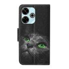 For Xiaomi Redmi 13 4G Colored Drawing Pattern Leather Phone Case(Black Cat) - 3