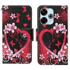 For Xiaomi Redmi 13 4G Colored Drawing Pattern Leather Phone Case(Red Heart) - 1