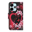 For Xiaomi Redmi 13 4G Colored Drawing Pattern Leather Phone Case(Red Heart) - 3