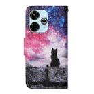 For Xiaomi Redmi 13 4G Colored Drawing Pattern Leather Phone Case(Star Sky Cat) - 3