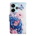 For Xiaomi Redmi 13 4G Colored Drawing Pattern Leather Phone Case(Purple Butterfly) - 3