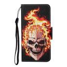 For Redmi 14C 4G Colored Drawing Pattern Leather Phone Case(Flame Skull) - 2