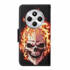 For Redmi 14C 4G Colored Drawing Pattern Leather Phone Case(Flame Skull) - 3