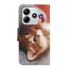For Redmi Note 14 5G Colored Drawing Pattern Leather Phone Case(Butterfly Cat) - 3