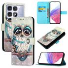 For Redmi K70 Ultra 5G Global 3D Painting Horizontal Flip Leather Phone Case(Grey Owl) - 1