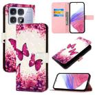 For Redmi K70 Ultra 5G Global 3D Painting Horizontal Flip Leather Phone Case(Rose Butterfly) - 1