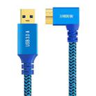 USB 3.0 A to Micro B 3.0 Male Mobile Hard Drive Data Connection Cable, Length:1m(Blue) - 1