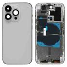 For iPhone 14 Pro Battery Back Cover with Power + Volume Flex Cable + Wireless Charging Module, Version:China Version(Silver) - 1