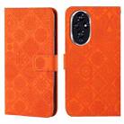 For Honor 200 Pro Ethnic Style Embossed Pattern Leather Phone Case(Orange) - 1