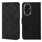 For Honor 200 Pro Ethnic Style Embossed Pattern Leather Phone Case(Black) - 1