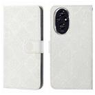 For Honor 200 Pro Ethnic Style Embossed Pattern Leather Phone Case(White) - 1