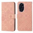 For Honor 200 Ethnic Style Embossed Pattern Leather Phone Case(Pink) - 1