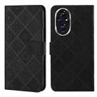 For Honor 200 Ethnic Style Embossed Pattern Leather Phone Case(Black) - 1