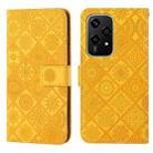 For Honor 200 Lite Global Ethnic Style Embossed Pattern Leather Phone Case(Yellow) - 1