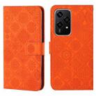 For Honor 200 Lite Global Ethnic Style Embossed Pattern Leather Phone Case(Orange) - 1