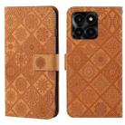 For Honor X6a / X6b Ethnic Style Embossed Pattern Leather Phone Case(Brown) - 1