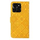 For Honor X6a / X6b Ethnic Style Embossed Pattern Leather Phone Case(Yellow) - 3