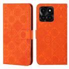 For Honor X6a / X6b Ethnic Style Embossed Pattern Leather Phone Case(Orange) - 1