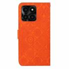 For Honor X6a / X6b Ethnic Style Embossed Pattern Leather Phone Case(Orange) - 3