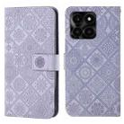 For Honor X6a / X6b Ethnic Style Embossed Pattern Leather Phone Case(Purple) - 1
