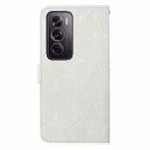 For OPPO Reno12 Pro Global Ethnic Style Embossed Pattern Leather Phone Case(White) - 3