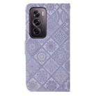 For OPPO Reno12 Pro Global Ethnic Style Embossed Pattern Leather Phone Case(Purple) - 3