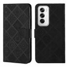 For OPPO Reno12 5G Global Ethnic Style Embossed Pattern Leather Phone Case(Black) - 1