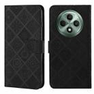 For OPPO Reno12 F Global Ethnic Style Embossed Pattern Leather Phone Case(Black) - 1