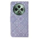 For OPPO Reno12 F Global Ethnic Style Embossed Pattern Leather Phone Case(Purple) - 3