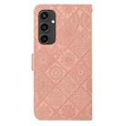 For Samsung Galaxy S24 FE 5G Ethnic Style Embossed Pattern Leather Phone Case(Pink) - 3