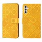 For Samsung Galaxy S25+ 5G Ethnic Style Embossed Pattern Leather Phone Case(Yellow) - 1