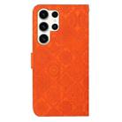 For Samsung Galaxy S25 Ultra 5G Ethnic Style Embossed Pattern Leather Phone Case(Orange) - 3