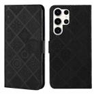 For Samsung Galaxy S25 Ultra 5G Ethnic Style Embossed Pattern Leather Phone Case(Black) - 1