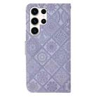 For Samsung Galaxy S25 Ultra 5G Ethnic Style Embossed Pattern Leather Phone Case(Purple) - 3