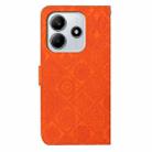 For Redmi Note 14 5G Ethnic Style Embossed Pattern Leather Phone Case(Orange) - 3