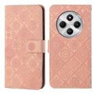 For Redmi A4 5G Ethnic Style Embossed Pattern Leather Phone Case(Pink) - 1
