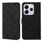 For Redmi Note 14 4G 163.25mm Ethnic Style Embossed Pattern Leather Phone Case(Black) - 1