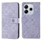 For Redmi Note 14 4G 163.25mm Ethnic Style Embossed Pattern Leather Phone Case(Purple) - 1
