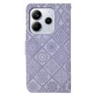 For Redmi Note 14 4G 163.25mm Ethnic Style Embossed Pattern Leather Phone Case(Purple) - 3